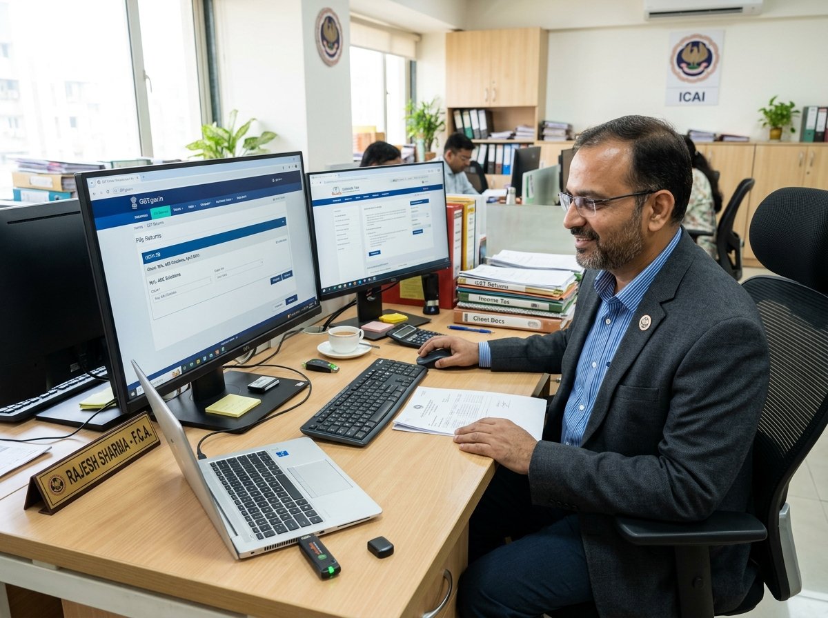 Tax consultant filing ITR GST with Class 3 DSC